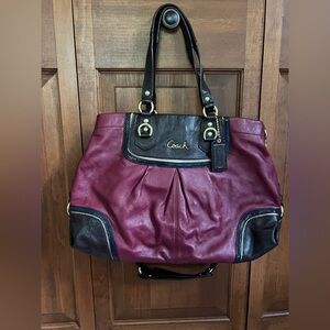 Coach Maroon and Black Shoulder & Crossbody Bag